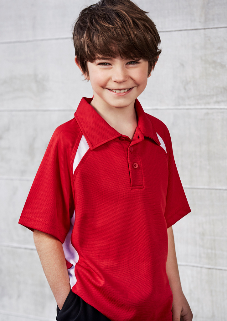 P7700B - Kids Splice Contrast Breathable Polo