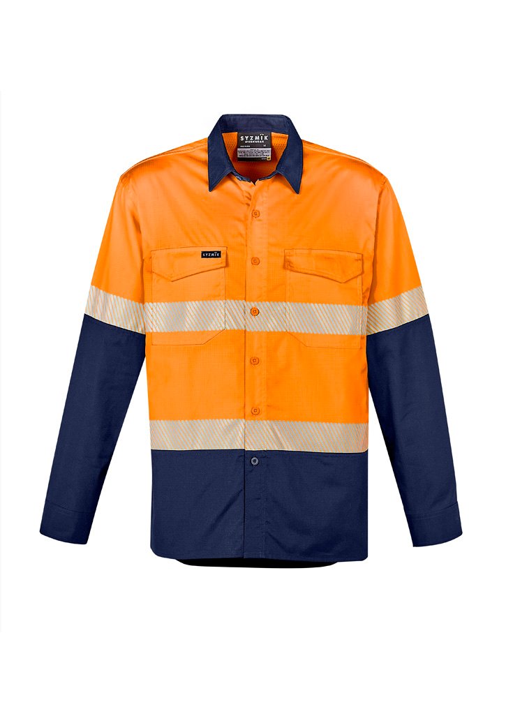 ZW229-Mens Rugged Cooling Hi Vis Segmented Tape L/S Shirt