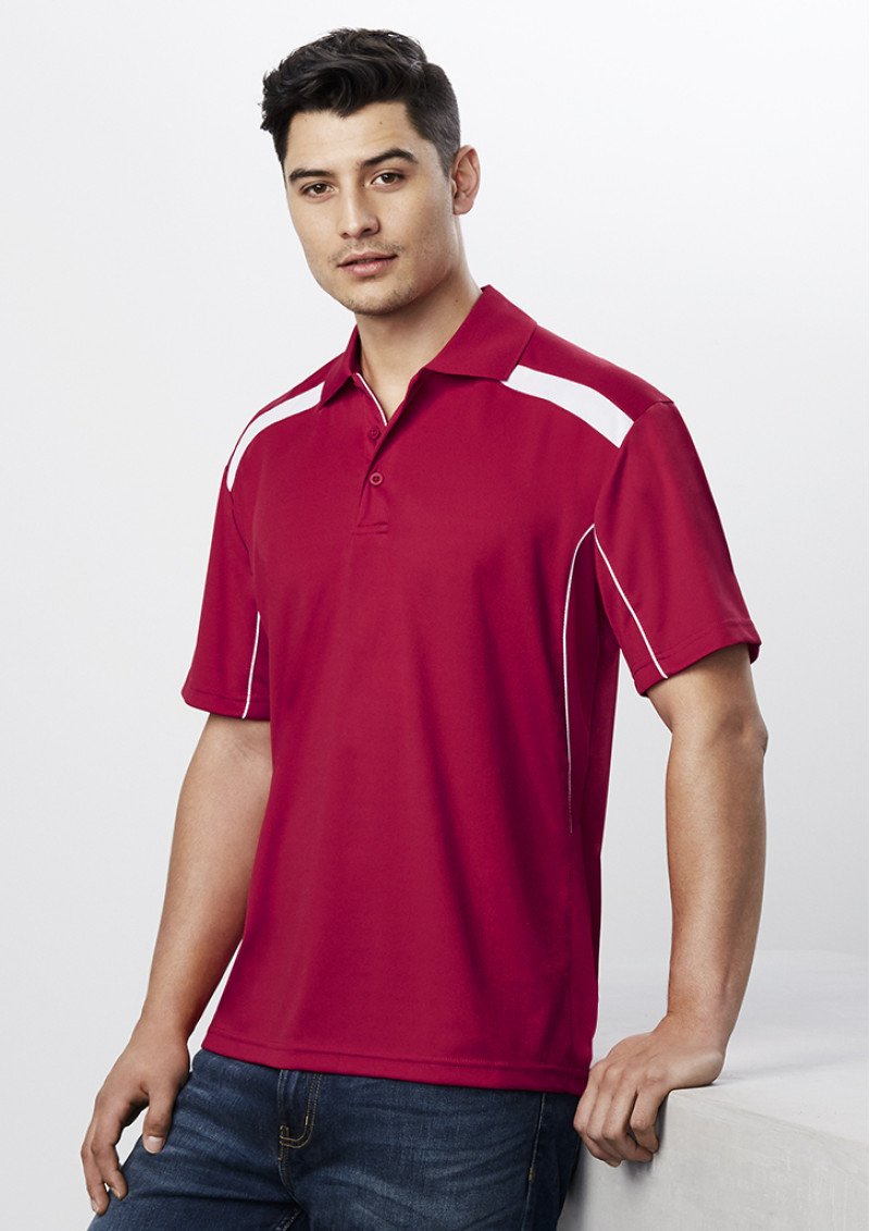 P244MS - Mens United 100% BIZCOOL Contrast Shoulder Polo