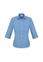 S716LT - Ladies Ellison Cotton-Rich Elegant Fit 3/4 Sleeve Check Shirt