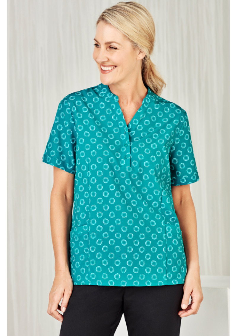 CS950LS - Womens Easy Stretch Daisy Print Tunic