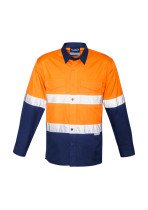 ZW129 - Hi Vis SYZMIK Mens Rugged 100% Cotton, Taped Spliced Shirt