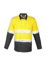 ZW129 - Hi Vis SYZMIK Mens Rugged 100% Cotton, Taped Spliced Shirt