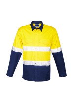 ZW129 - Hi Vis SYZMIK Mens Rugged 100% Cotton, Taped Spliced Shirt
