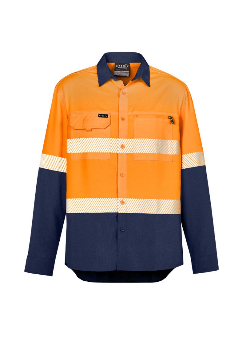 ZW470-Mens Hi Vis Outdoor Segmented Tape L/S Shirt