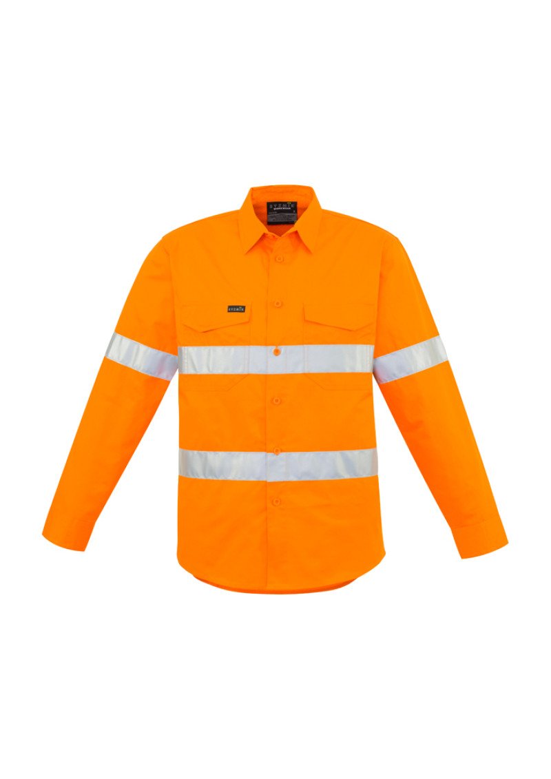 ZW640 - SYZMIK Mens Hi Vis Hoop Taped Long Sleeve Shirt