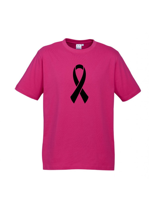 MENS Ice Cotton Hot Pink T-Shirt with Black Ribbon logo