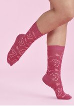 CCS250U - Unisex Pink Happy Feet Comfort Socks CCS250U - Unisex Pink Happy Feet Comfort Socks
