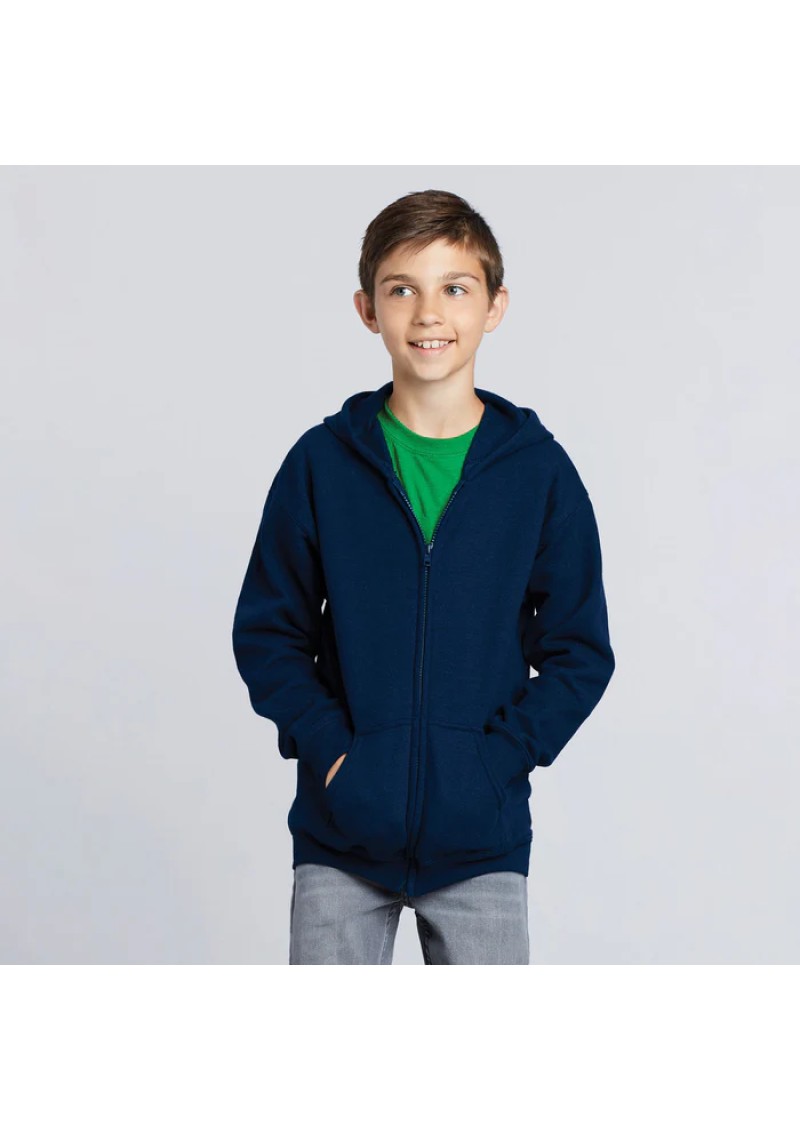 18600B-Gildan Heavy Blend Youth Full Zip Hooded Sweatshirt