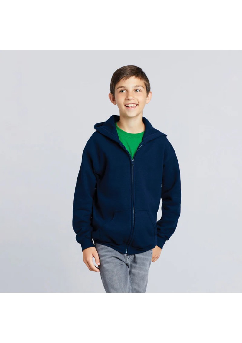 18600B-Gildan Heavy Blend Youth Full Zip Hooded Sweatshirt