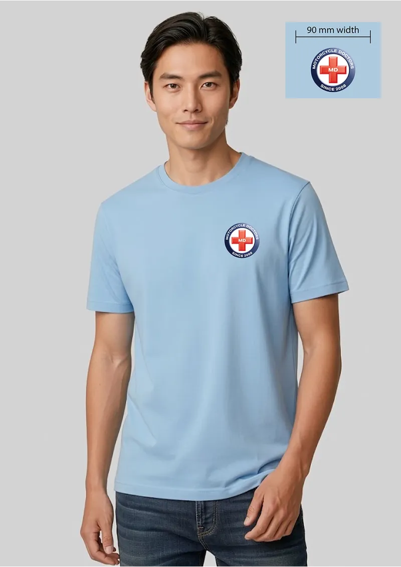 MENS Ice 100% Cotton T-Shirt+ Front & Back Logo Print - T10012-BRF