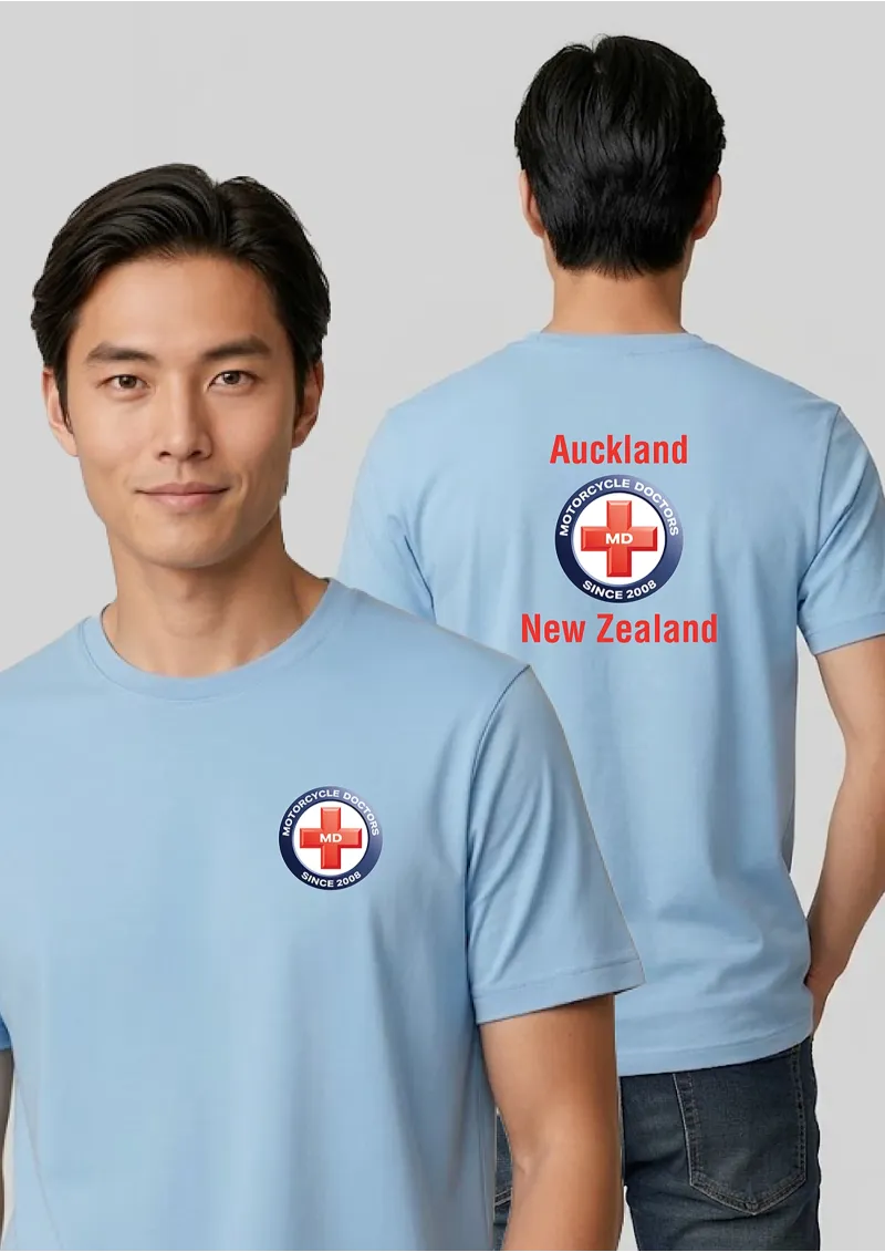 MENS Ice 100% Cotton T-Shirt+ Front & Back Logo Print -T10012-BRFB