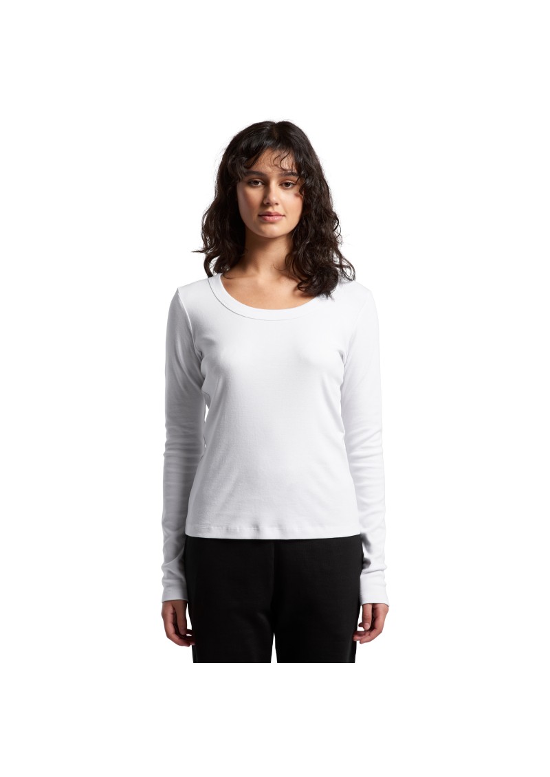 4075-AS Colour Womens Organic Baby Rib L/Slv Tee