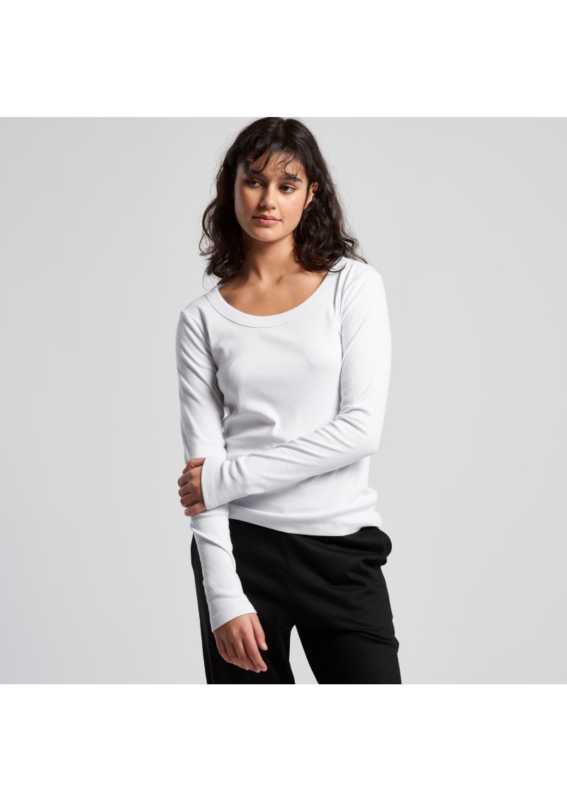 4075-AS Colour Womens Organic Baby Rib L/Slv Tee