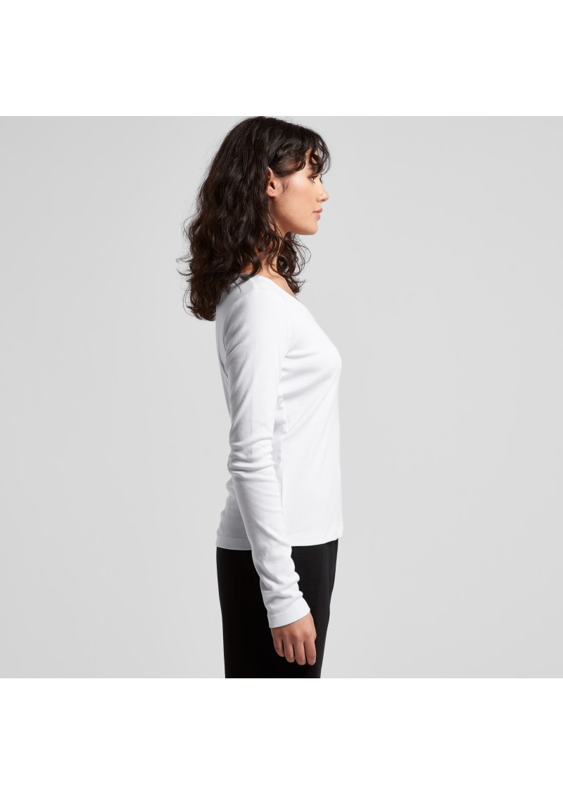 4075-AS Colour Womens Organic Baby Rib L/Slv Tee