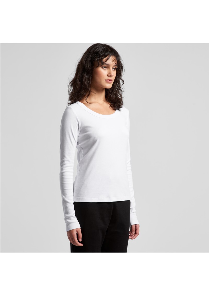 4075-AS Colour Womens Organic Baby Rib L/Slv Tee