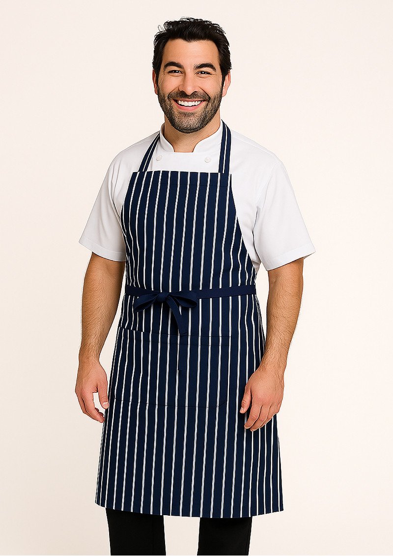 BIB APRON NAVY/WHITE-SMALL