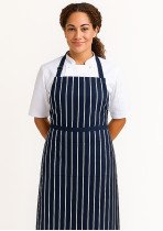 BIB APRON BLACK/WHITE-SMALL BIB APRON BLACK/WHITE-SMALL