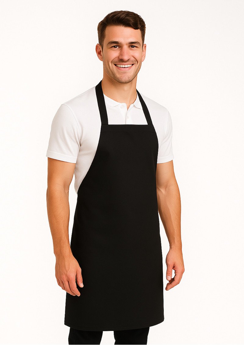 BIB APRON (NO POCKET) BLACK- LARGE