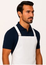 BIB APRON (NO POCKET) WHITE- SMALL