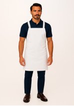 BIB APRON (NO POCKET) WHITE- SMALL