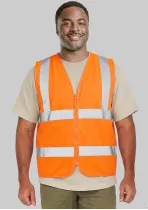 HI VIS (D+N) ZIP SAFETY VEST