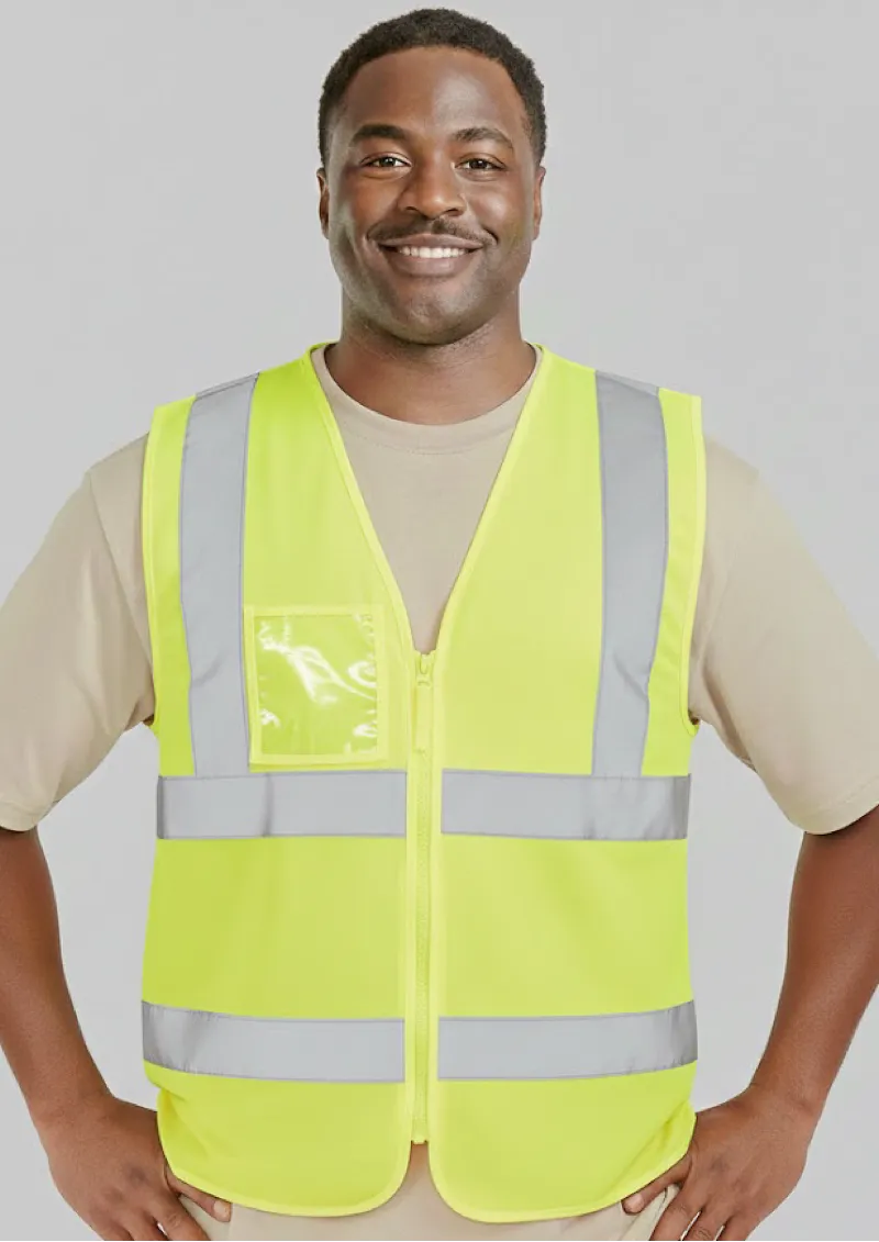 HI VIS (D+N) ZIP SAFETY VEST