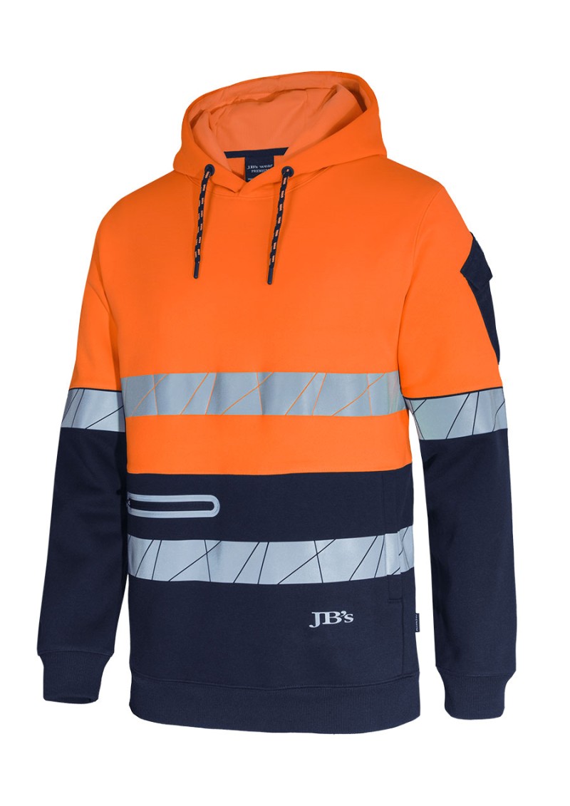 6DPFP - JBs 450G Hi Vis Pull Over Hoodie with Fragmented Tape