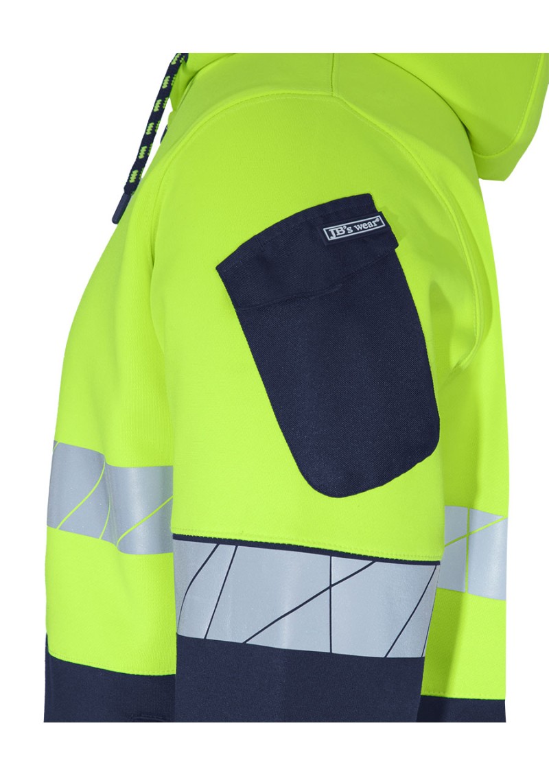 6DPFZ - JBs 450G Hi Vis Full Zip Hoodie with Fragmented Tape