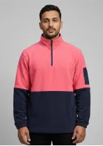 6HVPF - JB's HI VIS 1/2 ZIP POLAR FLEECE