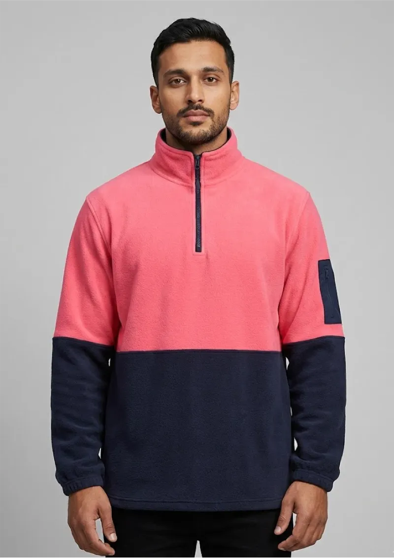 6HVPF - JB's HI VIS 1/2 ZIP POLAR FLEECE