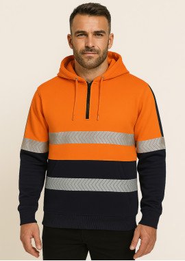 JB's Hi Vis (D+N) 1/2 Zip Segmented Tape Hoodie