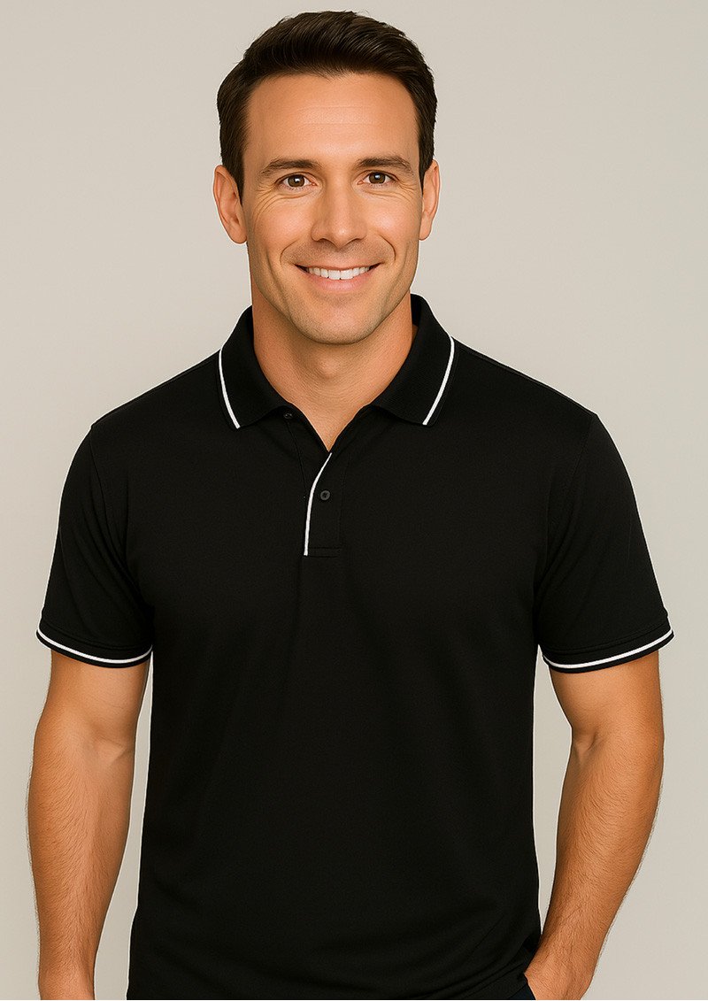 SHORT SLEEVE PIPING POLO