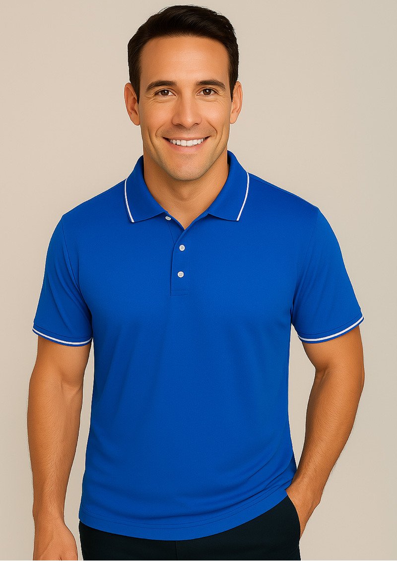 SHORT SLEEVE PIPING POLO