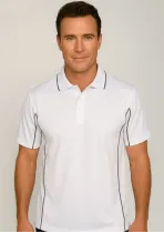 SHORT SLEEVE PIPING POLO