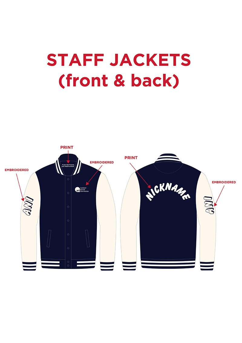 Auckland Normal Intermediate Staff Leavers’ Letterman Jacket