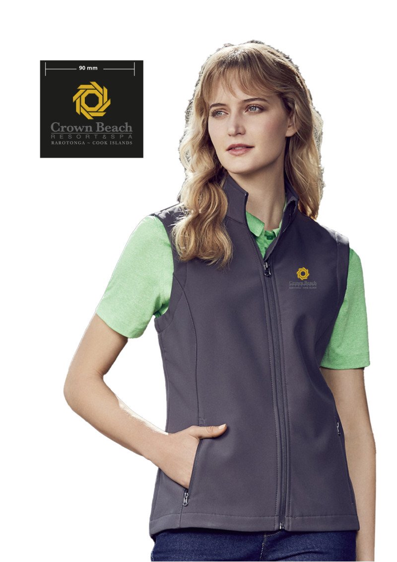 J830L - Ladies Apex Softshell Vest with Custom Logo