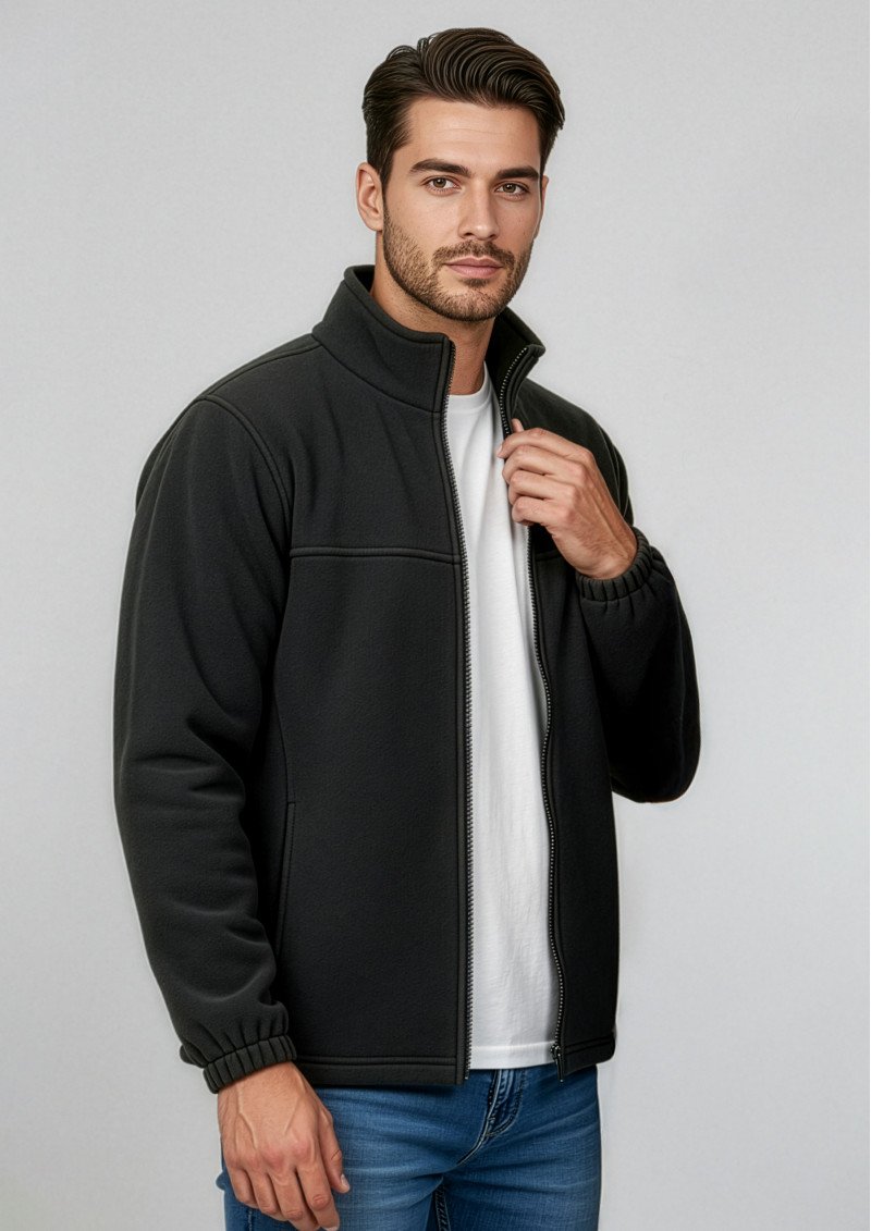 PF630 - Mens Plain Micro Fleece Zip-Up Jacket