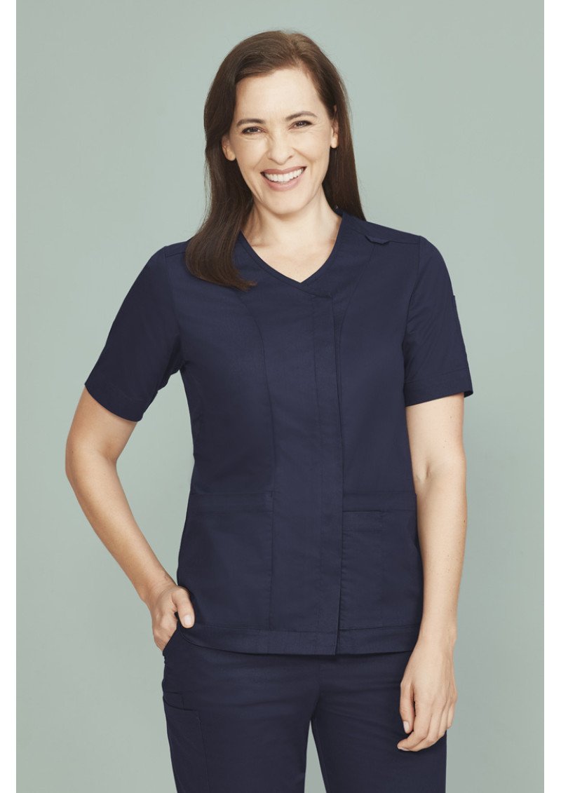 Parks Womens Zip Front Crossover Scrub Top