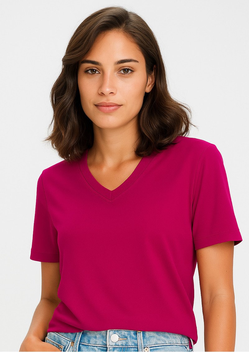 T800LS - Ladies Aero V-Neck, Soft Touch Cotton, Breathable Tees