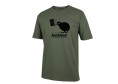 Mens Army Cotton Tee with Kiwi Bird with Urban Sketchers Logo