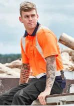 ZH233 - SYZMIK Hi Vis Spliced Short Sleeve Taped Polo