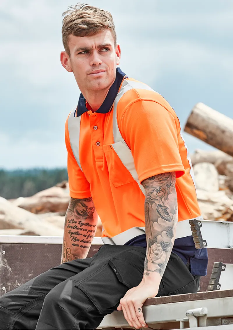 ZH233 - SYZMIK Hi Vis Spliced Short Sleeve Taped Polo