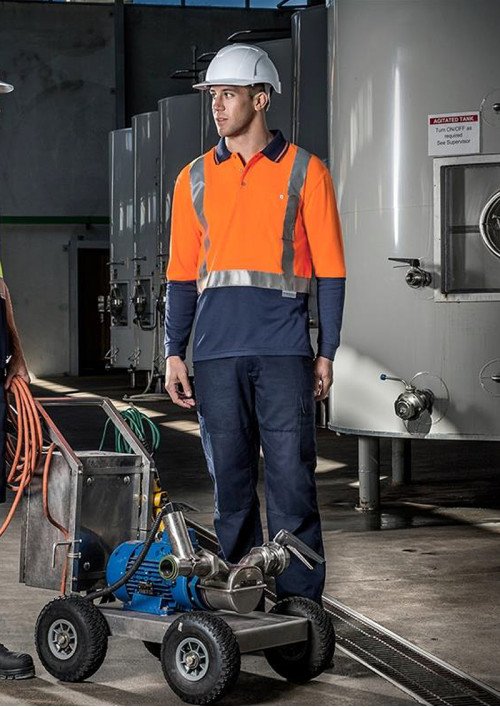 ZH234 - Hi Vis Spliced Long Sleeve Taped Polos