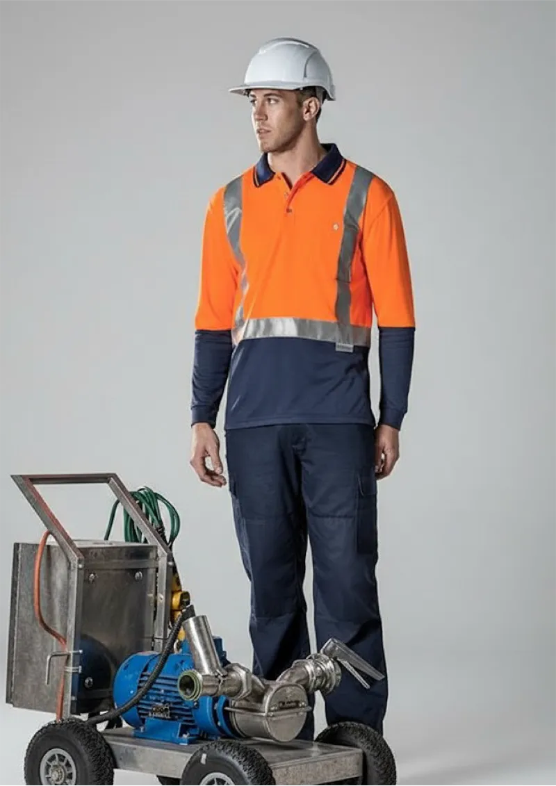 ZH234 - Hi Vis Spliced Long Sleeve Taped Polos