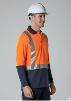 ZH234 - Hi Vis Spliced Long Sleeve Taped Polos