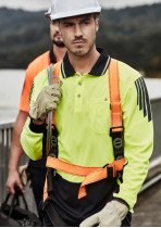 ZH310 - Men's Hi Vis Flux Quick Dry Long Sleeve Polo