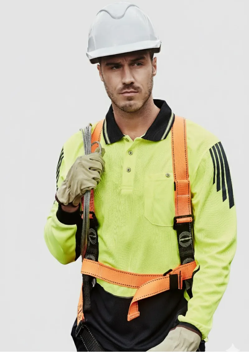 ZH310 - Men's Hi Vis Flux Quick Dry Long Sleeve Polo