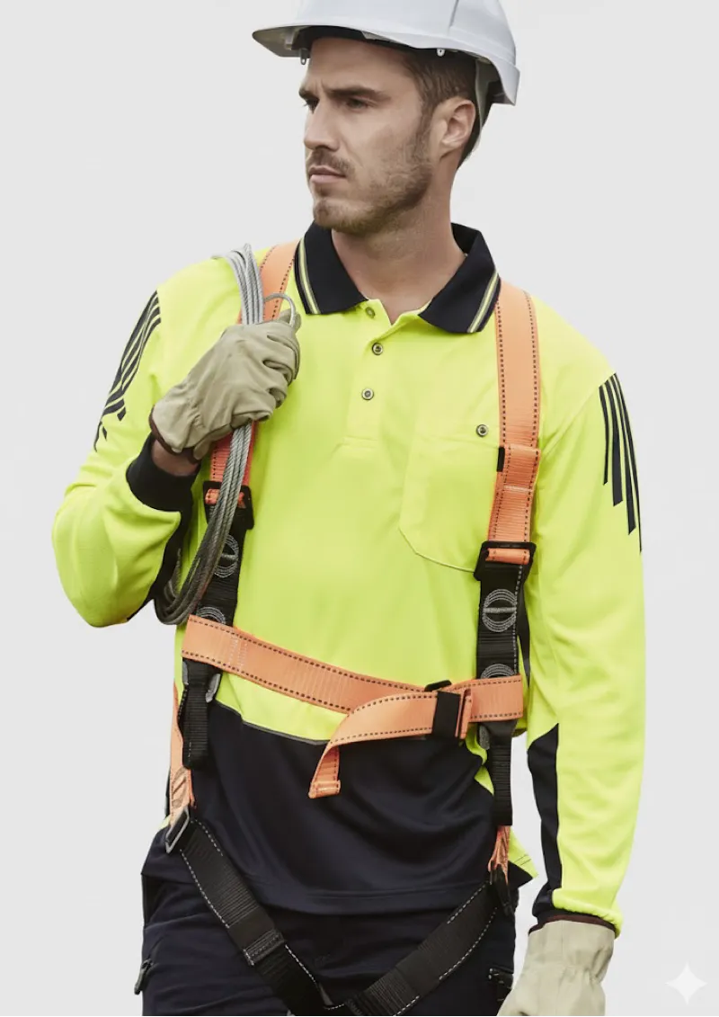 ZH310 - Men's Hi Vis Flux Quick Dry Long Sleeve Polo