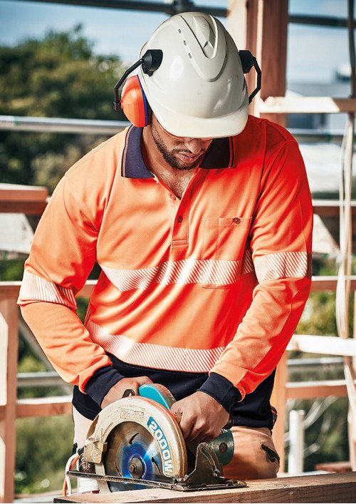 ZH530 - Hi Vis Segmented Taped Long Sleeve Polo Shirt